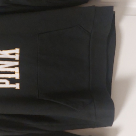 Pink Victoria's Secret Black Love Pink University New York Hoodie Sz S - Picture 6 of 15
